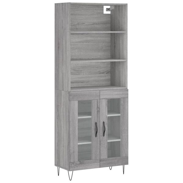 vidaXL Skř&iacute;ň highboard &scaron;ed&aacute; sonoma 69,5 x 34 x 180 cm kompozitn&iacute; dřevo
