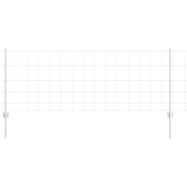 vidaXL Plot s sloupkem Stř&iacute;brn&aacute; 0,8 x 25 m Ocel