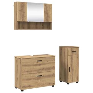 vidaXL Sada koupelnov&eacute;ho n&aacute;bytku 3 ks Artisanov&yacute; dub 76,5 x 35 x 64 cm