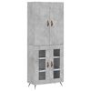 vidaXL Skř&iacute;ň highboard betonově &scaron;ed&aacute; 69,5x34x180 cm kompozitn&iacute; dřevo