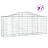 vidaXL Klenut&eacute; gabionov&eacute; ko&scaron;e 7 ks 200x50x80/100 cm pozinkovan&eacute; železo