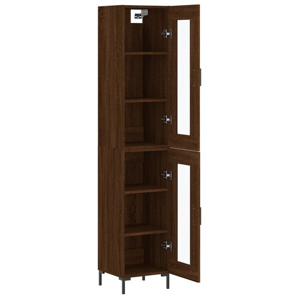 vidaXL Skř&iacute;ň highboard hněd&yacute; dub 34,5 x 34 x 180 cm kompozitn&iacute; dřevo