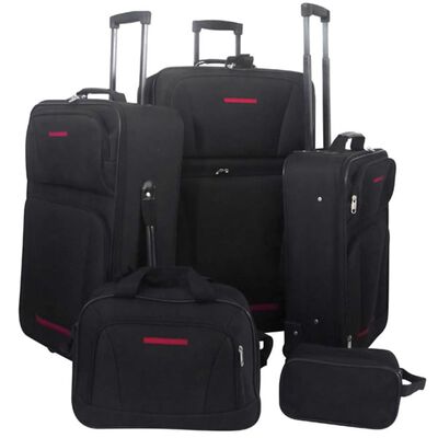 vidaXL Pětidílný set cestovních kufrů černý