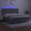 vidaXL Box spring postel s matrac&iacute; a LED světle &scaron;ed&aacute; 180x200 cm samet