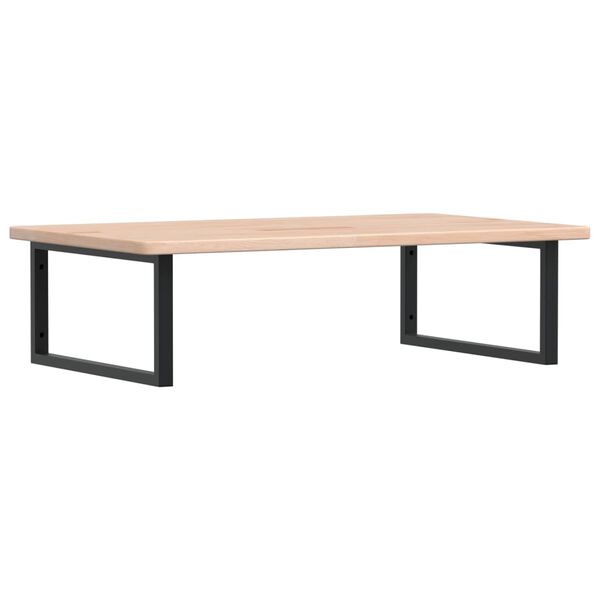 vidaXL Deska pod umyvadlo n&aacute;stěnn&aacute; ocel a masivn&iacute; dubov&eacute; dřevo