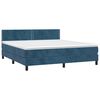 vidaXL Box spring postel s matrac&iacute; tmavě modr&aacute; 180x200 cm samet