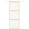 vidaXL Posuvné dveře zlaté 76 x 205 cm čiré ESG sklo a hliník