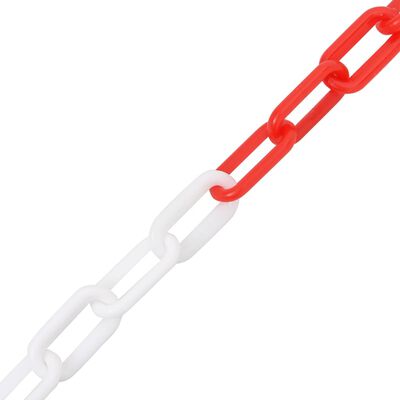 vidaXL Výstražný řetěz červený a bílý 100 m Ø 4 mm plast