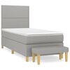 vidaXL Box spring postel s matrac&iacute; světle &scaron;ed&aacute; 90x200 cm textil