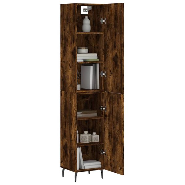 vidaXL Skř&iacute;ň highboard kouřov&yacute; dub 34,5 x 34 x 180 cm kompozitn&iacute; dřevo