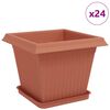 vidaXL Květin&aacute;če 24 ks Cihlově červen&aacute; Plast