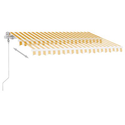 vidaXL Automatická markýza LED a senzor větru 350 x 250 cm žlutá/bílá