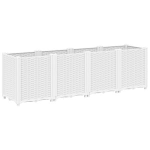vidaXL Zahradn&iacute; truhl&iacute;k b&iacute;l&yacute; 160 x 40 x 53 cm PP