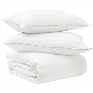 vidaXL Sada přikr&yacute;vek s pol&scaron;t&aacute;řem B&iacute;l&aacute; 200 x 200 cm Polyester, Bambus