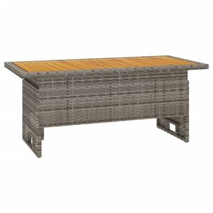 vidaXL Zahradn&iacute; stůl &scaron;ed&yacute; 100x50x43/63 cm masivn&iacute; ak&aacute;cie a polyratan