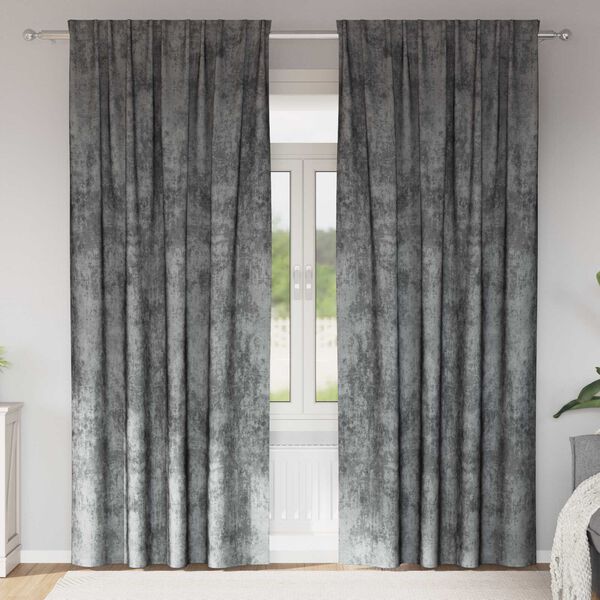 vidaXL Sametov&eacute; z&aacute;věsy se z&aacute;clonami 2 pcs &Scaron;ed&aacute; 245 x 140 cm samet