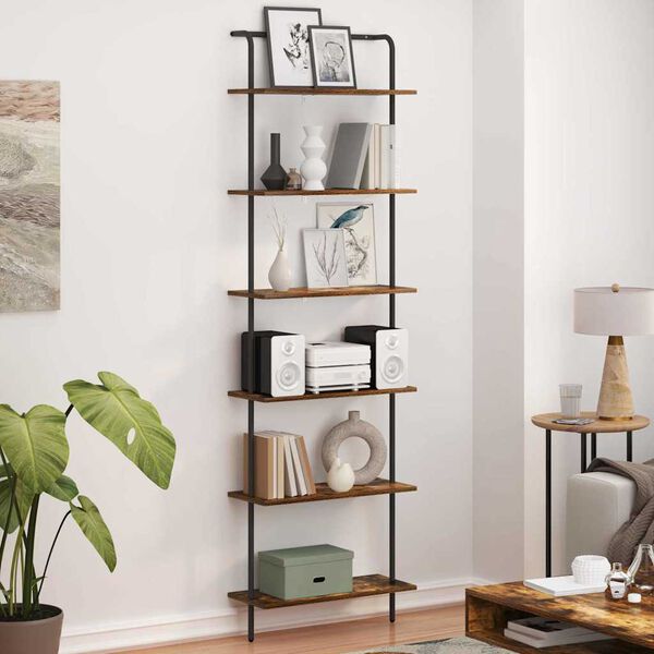 vidaXL Knihovna Kouřov&yacute; dub 60 x 24 x 203 cm Kompozitn&iacute; dřevo