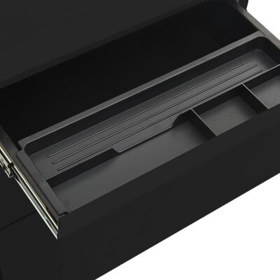 vidaXL Mobilní kartotéka černá 39 x 45 x 60 cm ocel