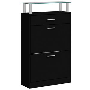 vidaXL Botn&iacute;k čern&yacute; 63 x 24 x 104 cm kompozitn&iacute; dřevo