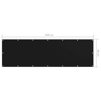 vidaXL Balkónová zástěna černá 90 x 300 cm oxfordská látka