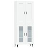 vidaXL Skř&iacute;ň highboard b&iacute;l&aacute; 69,5 x 34 x 180 cm kompozitn&iacute; dřevo