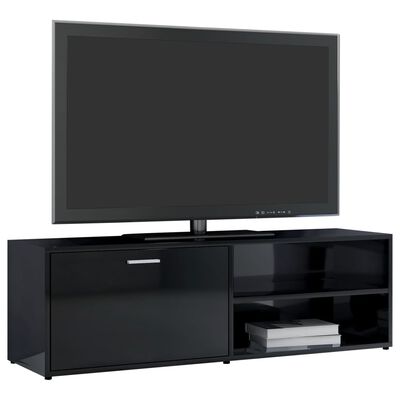vidaXL TV stolek černý s vysokým leskem 120 x 34 x 37 cm dřevotříska