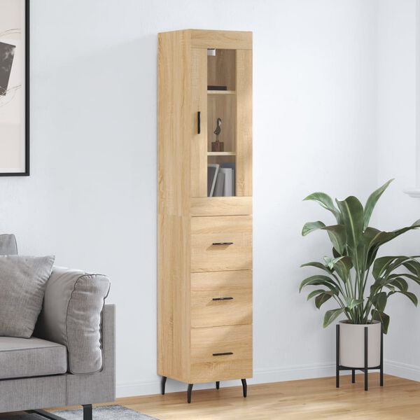 vidaXL Skř&iacute;ň highboard dub sonoma 34,5 x 34 x 180 cm kompozitn&iacute; dřevo