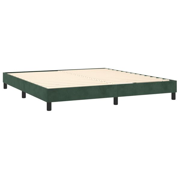 vidaXL Box spring postel s matrac&iacute; tmavě zelen&aacute; 160x200 cm samet