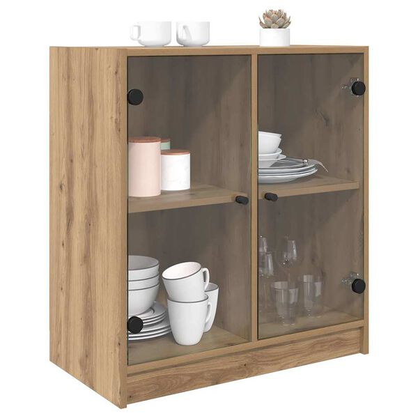 vidaXL Bočn&iacute; skř&iacute;ňka Artisanov&yacute; dub 68 x 37 x 75,5 cm kompozitn&iacute; dřevo