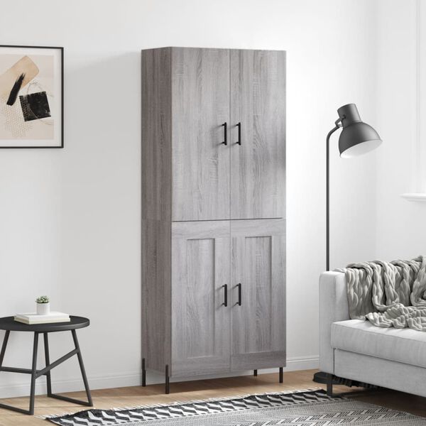 vidaXL Skř&iacute;ň highboard &scaron;ed&aacute; sonoma 69,5 x 34 x 180 cm kompozitn&iacute; dřevo