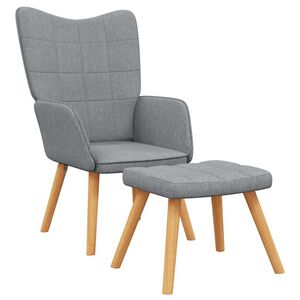 vidaXL Relaxačn&iacute; křeslo se stoličkou světle &scaron;ed&eacute; textil
