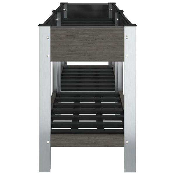 vidaXL Zahradn&iacute; vyv&yacute;&scaron;en&yacute; z&aacute;hon s polic&iacute; &scaron;ed&yacute; 150 x 50 x 75 cm WPC