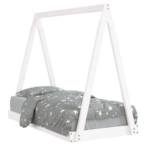 vidaXL Dětsk&aacute; postel b&iacute;l&aacute; 70 x 140 cm masivn&iacute; borov&eacute; dřevo
