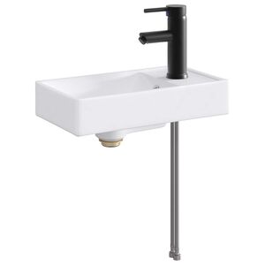 vidaXL Um&yacute;vadlo s bateri&iacute; a odpadem Matn&aacute; čern&aacute; 40,5 x 22,5 x 11,5 cm