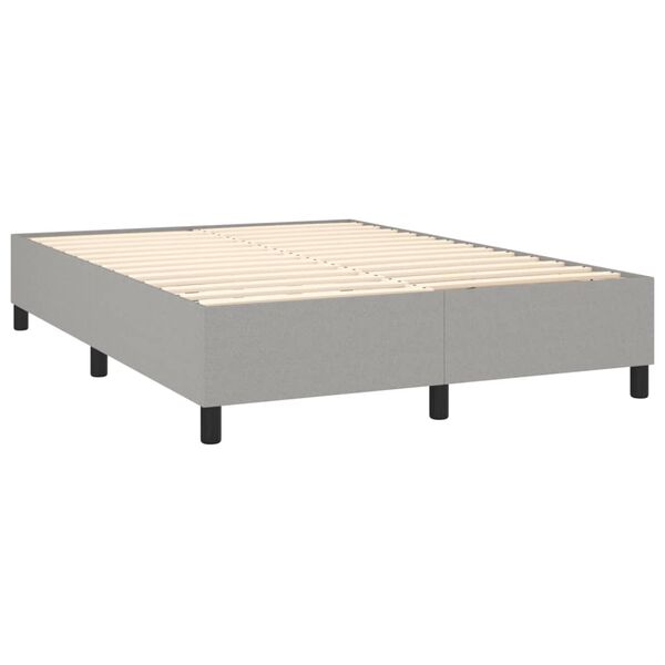 vidaXL Box spring postel s matrac&iacute; světle &scaron;ed&aacute; 140 x 190 cm textil