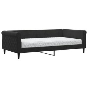 vidaXL V&aacute;lenda s matrac&iacute; čern&aacute; 100 x 200 cm samet