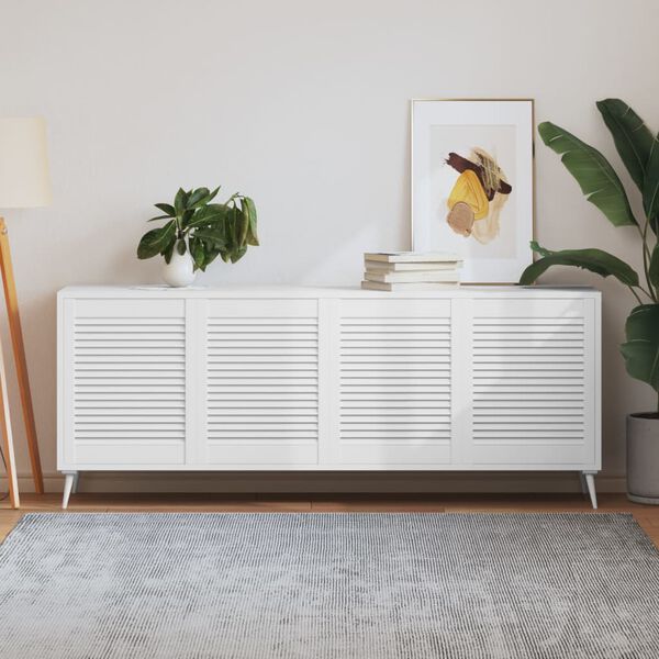 vidaXL N&aacute;bytkov&aacute; dv&iacute;řka lamelov&yacute; design 4 ks b&iacute;l&aacute; 61,5x49,4cm borovice