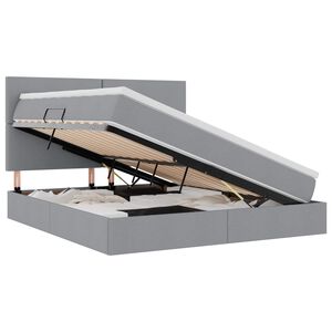 vidaXL Postel s &uacute;ložn&yacute;m prostorem a matrac&iacute; Světle &scaron;ed&aacute; 180 x 200 cm