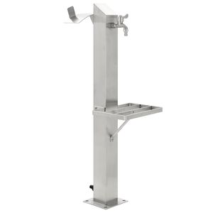 vidaXL Zahradn&iacute; sloupek na vodu nerezov&aacute; ocel čtvercov&yacute; 95 cm
