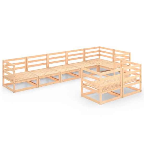 vidaXL 8d&iacute;ln&aacute; zahradn&iacute; sedac&iacute; souprava masivn&iacute; borov&eacute; dřevo