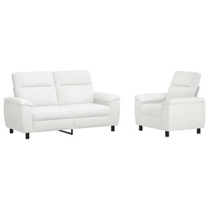 vidaXL Set pohovek 2 pcs B&iacute;l&aacute; Textil