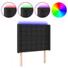 vidaXL Čelo postele s LED čern&eacute; 93 x 16 x 118/128 cm uměl&aacute; kůže