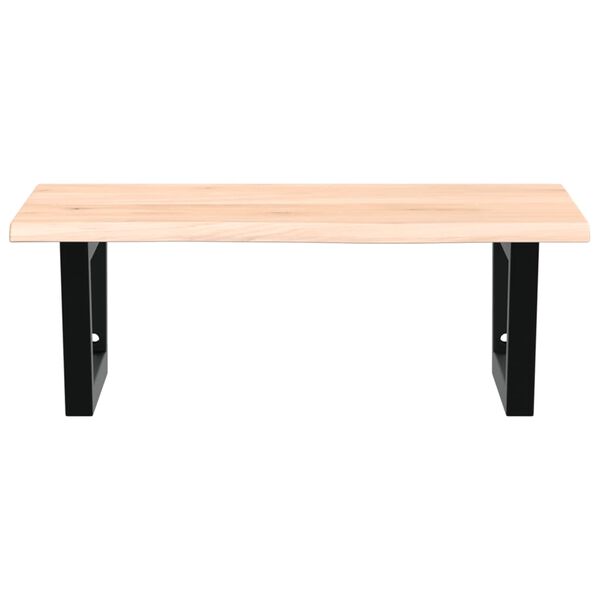 vidaXL Deska pod umyvadlo n&aacute;stěnn&aacute; ocel a masivn&iacute; dubov&eacute; dřevo