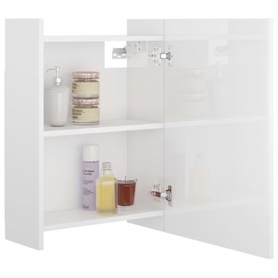 vidaXL Zrcadlová skříňka bílá vysoký lesk 62,5x20,5x64 cm dřevotříska