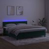 vidaXL Box spring postel s matrac&iacute; a LED tmavě zelen&aacute; 160x200 cm samet
