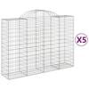 vidaXL Klenut&eacute; gabionov&eacute; ko&scaron;e 5 ks 200x50x140/160cm pozinkovan&eacute; železo