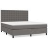 vidaXL Box spring postel s matrac&iacute; &scaron;ed&aacute; 180x200 cm uměl&aacute; kůže
