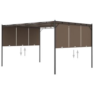 vidaXL Zahradn&iacute; alt&aacute;n s bočn&iacute;m z&aacute;věsem 4 x 3 x 2,25 m taupe