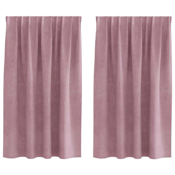 vidaXL Zatemňovac&iacute; z&aacute;věsy 2 pcs Tmavě růžov&aacute; 140 x 140 cm samet