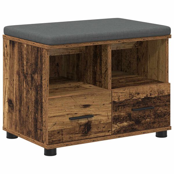 vidaXL Chodbičkov&aacute; lavice s pol&scaron;t&aacute;řem Star&eacute; dřevo 60 x 38 x 46 cm